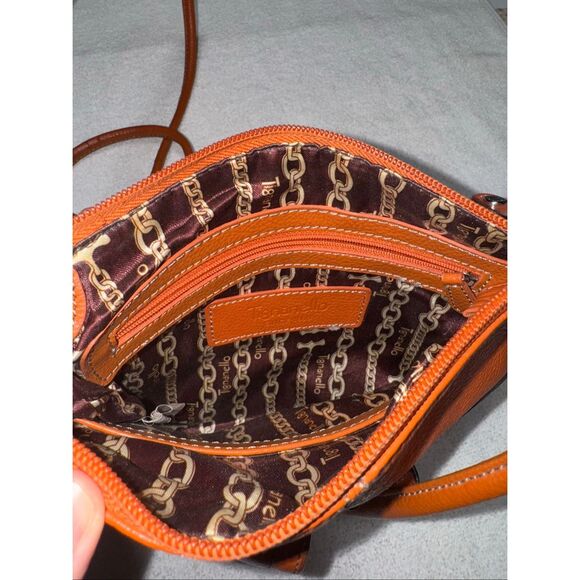 Tignanello Orange Gen Leather Small Crossbody Bag - Picture 10 of 11